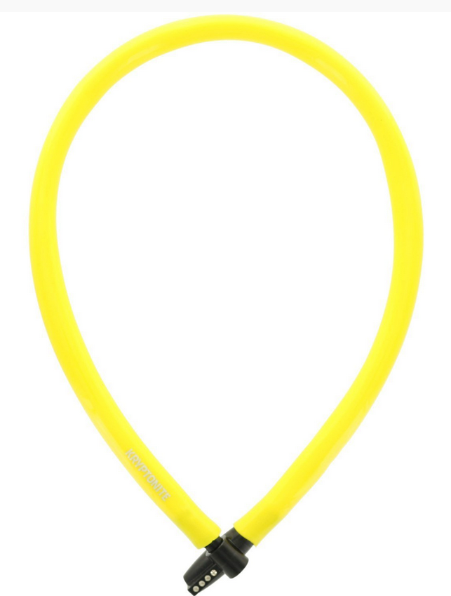 Велосипедный замок Kryptonite Cables KEEPER 665 KEY CBL, тросовый, кодовый, 6 x 650 мм, желтый