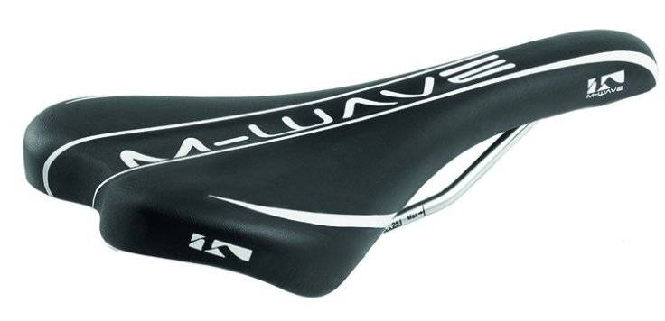 Седло велосипедное M-Wave Comp II, спорт, 265г, 268х134мм, черно-белое, 5-251011