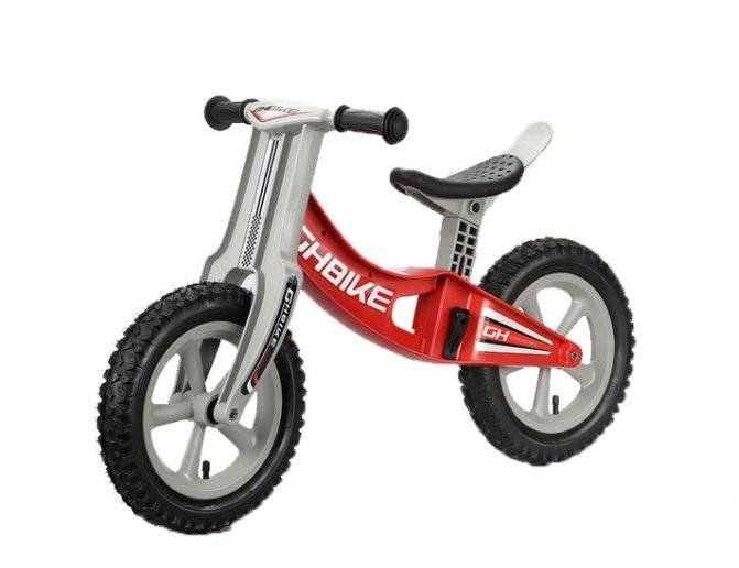 Беговел GHBIKE, прочная пластиковая рама, 12" колеса, красный, 6-160525, изображение  - НаВелосипеде.рф