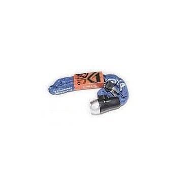 Велосипедный замок TRIX, цепь, на ключ, тканевая-оболочка, 3,5×1200, голубой, GK105.109