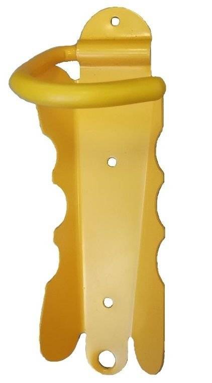 Крюк стальной Vinca sport для хранения велосипеда, крепление - за колесо, с подпятником, желтый, HUK 04 yellow