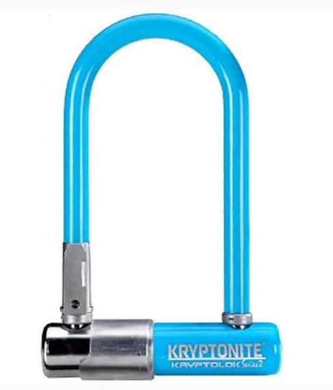 Велосипедный замок Kryptonite KryptoLok Series 2 Mini-7 w/FlexFrame-U bracket LT. U-lock, на ключ, с креплением, синий