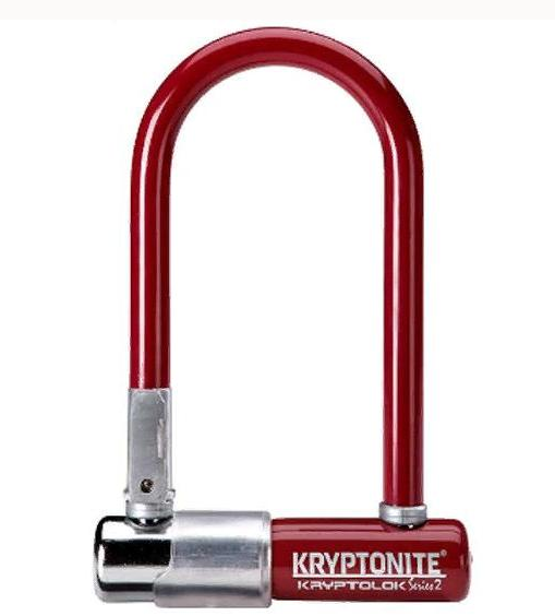 Велосипедный замок Kryptonite KryptoLok Series 2 Mini-7 w/ FlexFrame-U bracket, MERLOT U-lock, на ключ, с креплением