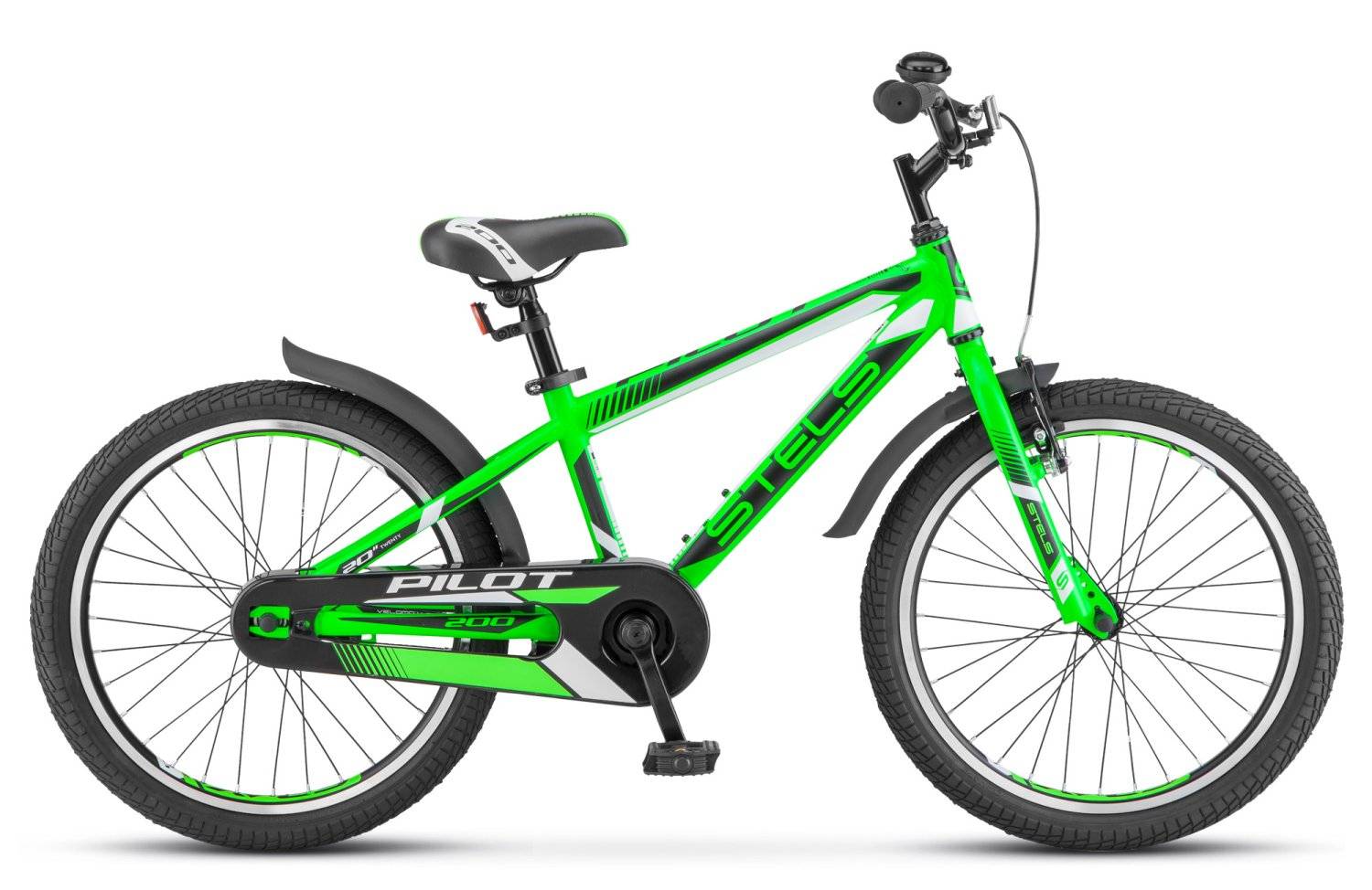 Детский велосипед Stels Pilot 200 Gent Z010 20" 2019, Вариант УТ-00194641: Рама: 11" (Рост: >110см), Цвет: Зеленый , изображение  - НаВелосипеде.рф