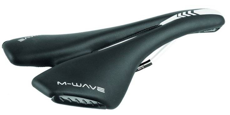 Седло велосипедное M-Wave Spider, спорт, 287г, 280х144мм, черно-белое, 5-251010
