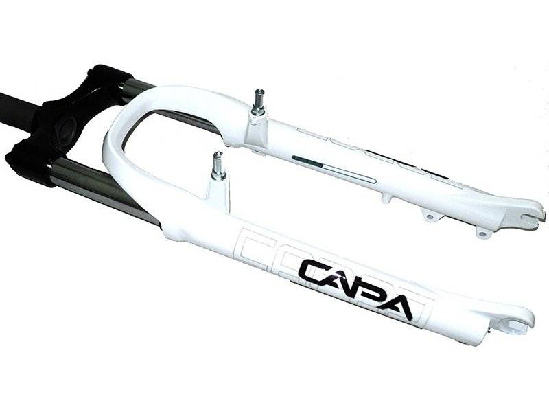 Вилка велосипедная RST Capa ML, 26"х 28,6, пружинно-эластомерная, V+D, белая, 1-0024, изображение  - НаВелосипеде.рф