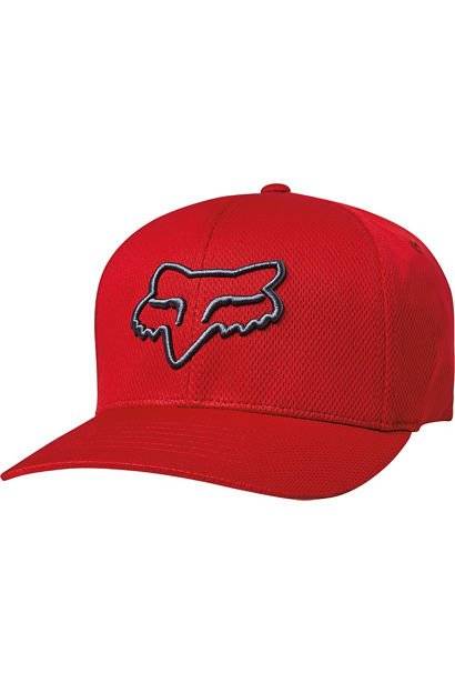 Бейсболка велосипедная FOX Lithotype Flexfit Hat Bright Red, Вариант УТ-00229552: Размер: L/XL, изображение  - НаВелосипеде.рф
