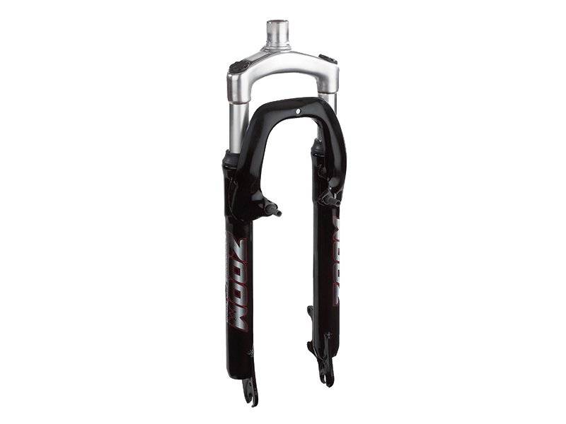 Вилка велосипедная амортизационная ZOOM 381, МТВ, 26", цвет черный, пружина, шток 1-1/8", 381 26", изображение  - НаВелосипеде.рф