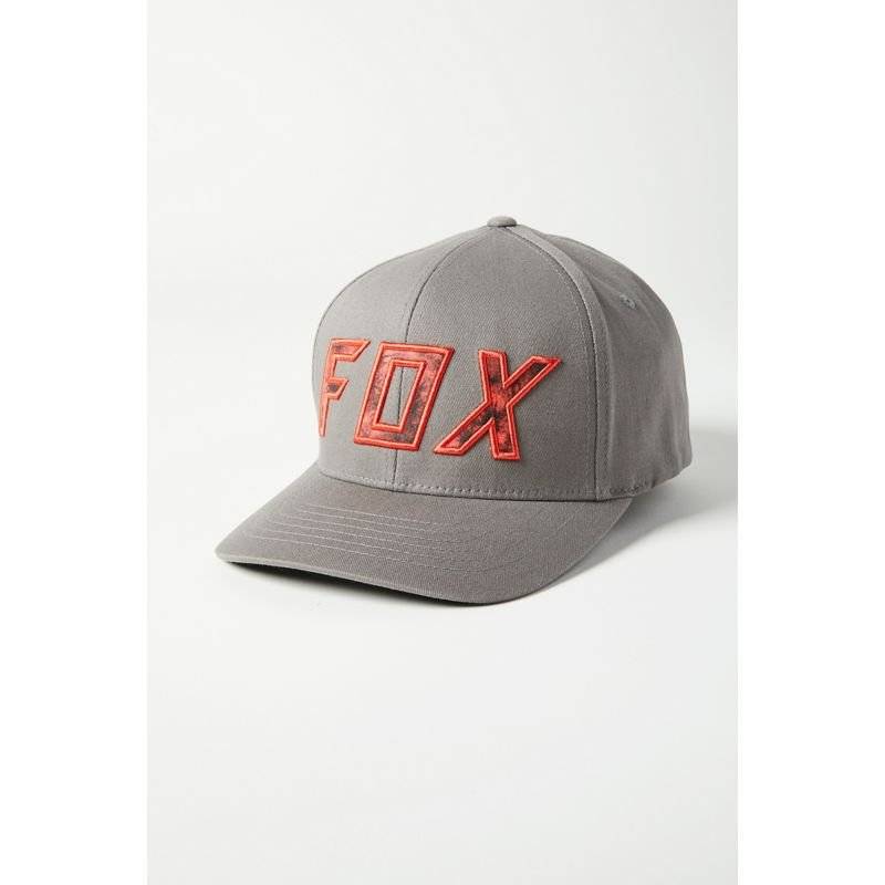 Бейсболка велосипедная Fox Down N' Dirty Flexfit Hat, Pewter, 2021, Вариант УТ-00256006: Размер: L/XL, изображение  - НаВелосипеде.рф