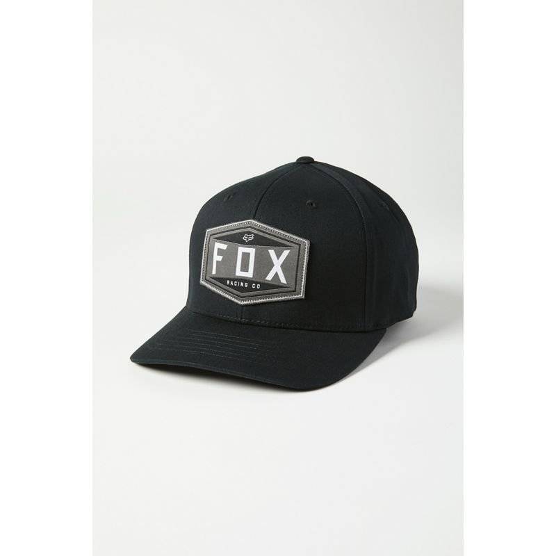 Бейсболка велосипедная Fox Emblem Flexfit Hat, black, 2021, Вариант УТ-00256015: Размер: L/XL, изображение  - НаВелосипеде.рф