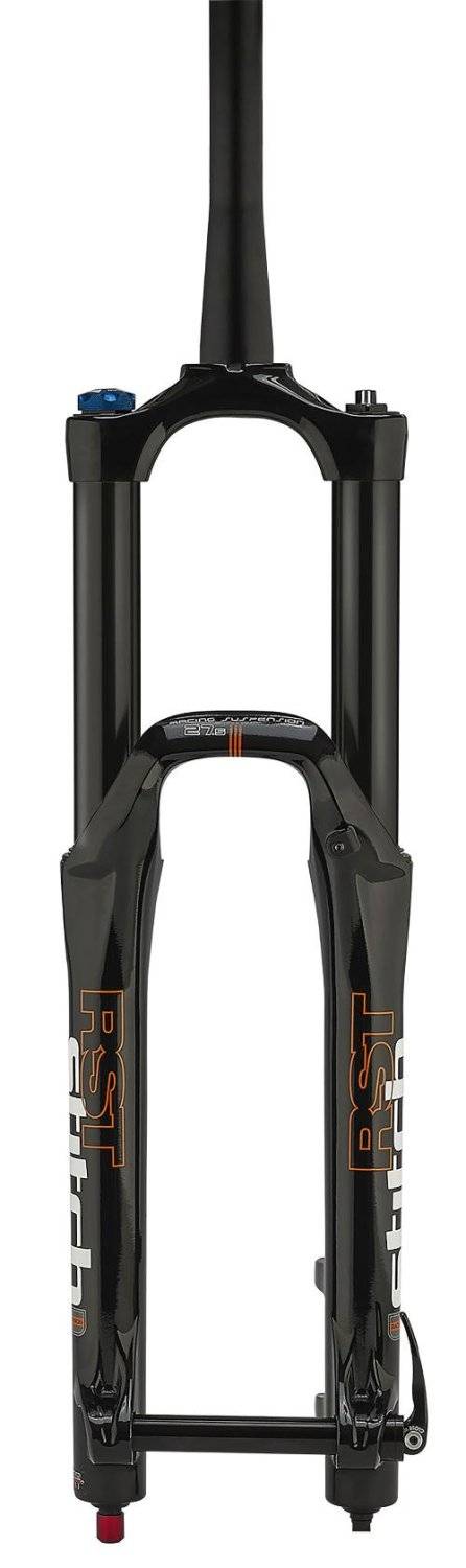 Вилка велосипедная RST STORM, для DH/FR/AM, 26", масло/пружина/эластомер, шток 1 1/8 х 1,5, ход 180 мм, изображение  - НаВелосипеде.рф