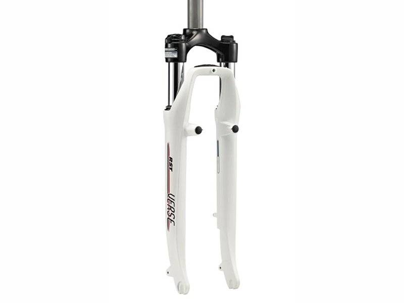 Вилка велосипедная RST Verse Т, 700С х 28,6, пружинно-эластомерная, 50мм, V-брейк, белая, 1-0310, изображение  - НаВелосипеде.рф