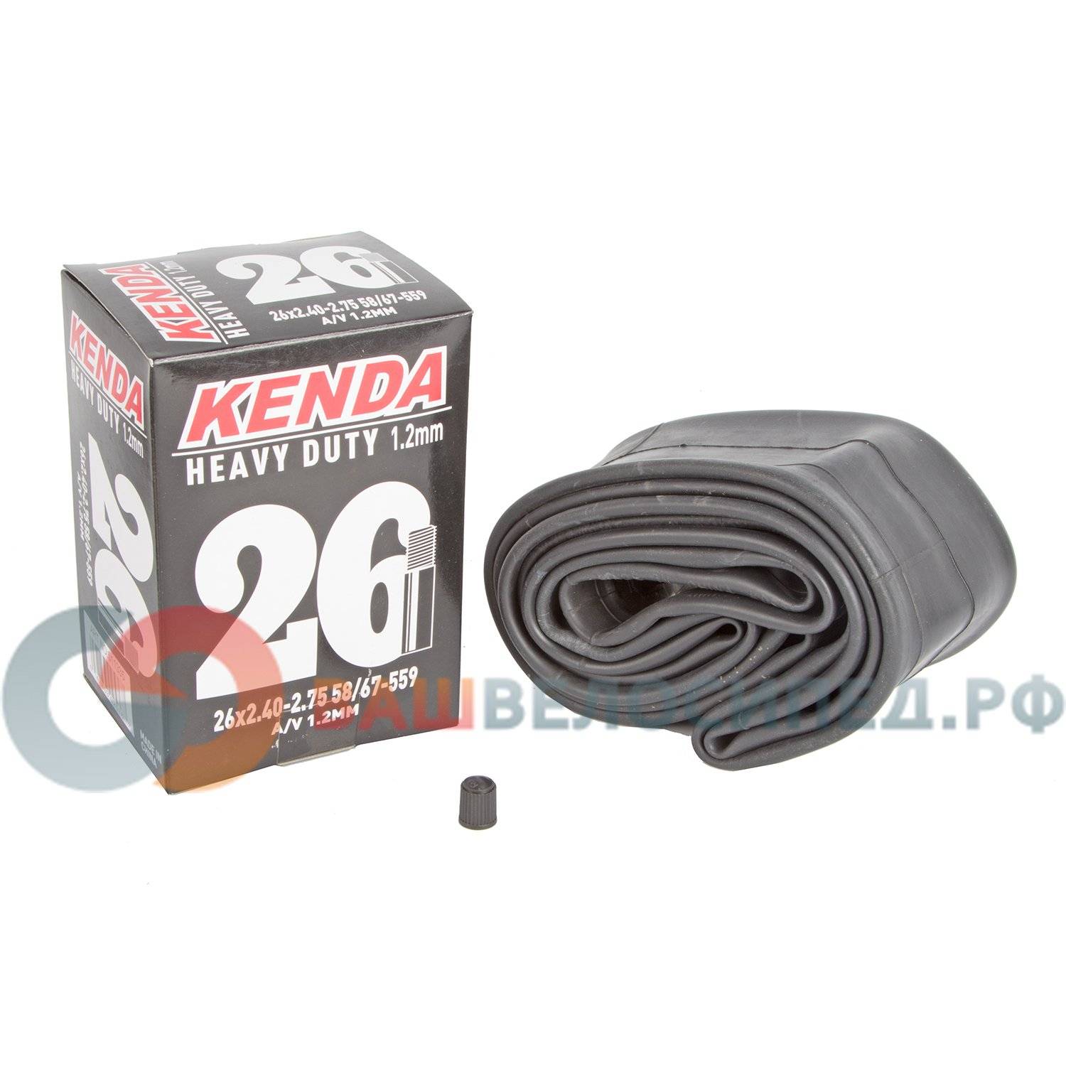 Камера велосипедная KENDA 26 широкая2,30-2,70 (56/67-559) толщина стенки 1,2мм автонипп 5-511335 стенки