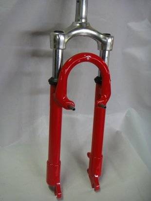 Вилка велосипедная TBS EF-780, 1-1/8", безрезьбовая, ход 45мм, длина штока 200 мм, красная, изображение  - НаВелосипеде.рф