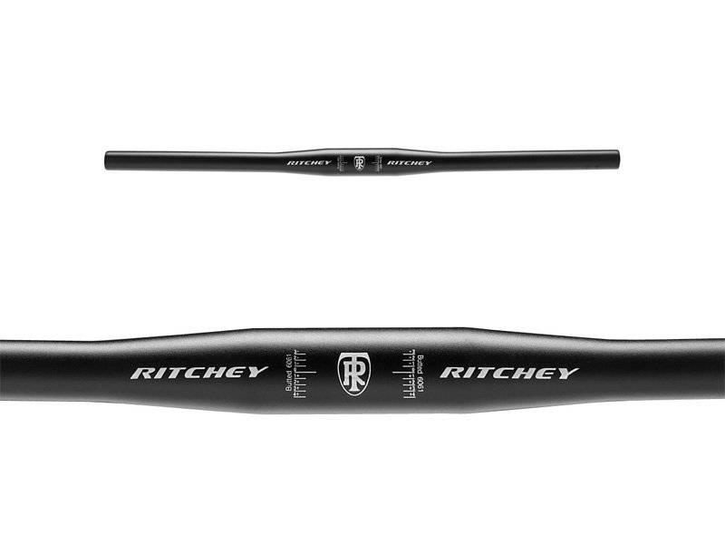 Руль велосипедный RITCHEY MTN FLAT, D: 31,8 х L: 580 мм, изгиб 5*, алюминий 6061, чёрный с логотипом, PRD10252