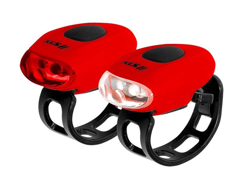 Merida Mini 1хred. Комплект освещения KLS Strike. Аксессуары для велосипеда. Красный фонарь мигалки фара.