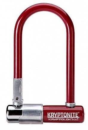 Велосипедный замок Kryptonite Kryptolok Mini-7 FlexFrame-U bracket, U-lock, на ключ, 82 х 178 мм, красный, 720018001522
