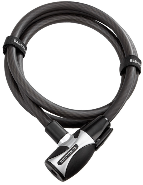 Велосипедный замок Kryptonite Cables HardWire 2018 тросовый, на ключ, 20 х 1800 мм, черный