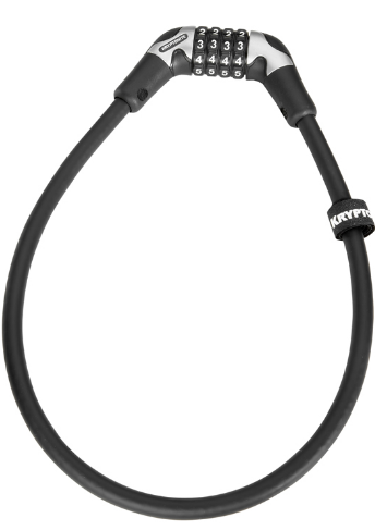 Велосипедный замок Kryptonite Cables KryptoFlex тросовый, на ключ, 12 х 650 мм, черный