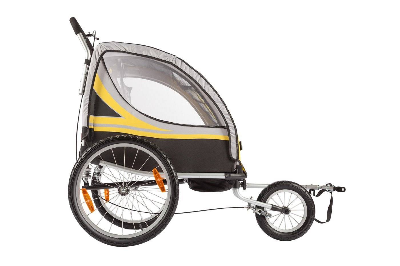 Велоприцеп для перевозки 2 двух детей Eltreco VIC-1302 (BTA 19) желтый, 007498-0815, изображение  - НаВелосипеде.рф