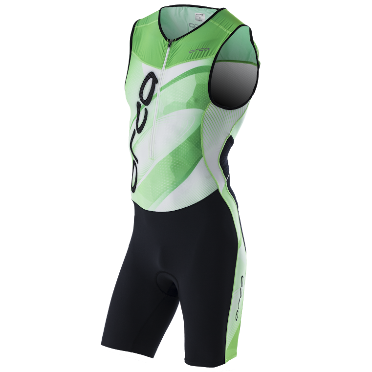 Комбинезон для триатлона Orca 226 Kompress Printed Race suit, белый/зеленый, 2016, M, FVD2, изображение  - НаВелосипеде.рф