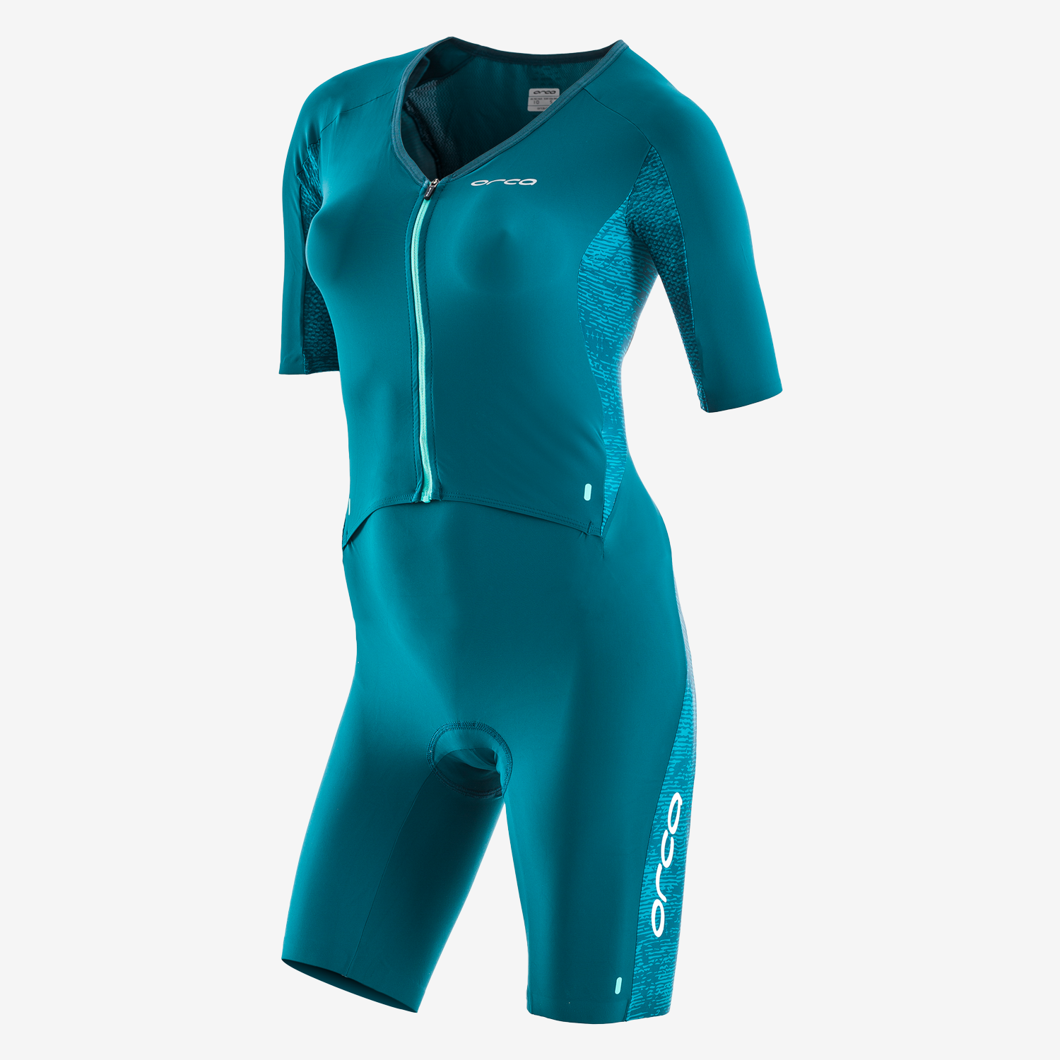 Велокомбинезон Orca 226 Kompress Aero Short Sleeve Race Suit 2019 женский, цвет: бирюзовый, JVDF, Вариант УТ-00129789: Размер: M, изображение  - НаВелосипеде.рф