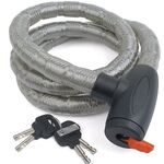 Велосипедный замок AUTHOR ASL-39, тросовый, на ключ, 22 х 1500мм, серебристый, 8-17060400, изображение  - НаВелосипеде.рф