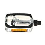 Педали для велосипеда Vinca Sport алюминиевые с резиновыми вставками, серебристые VP 05А silver, изображение  - НаВелосипеде.рф