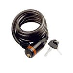 Велосипедный замок TBS TY-506, спиральный тросовый, на ключ, 12 х 1200 мм, чёрный, TY-506, изображение  - НаВелосипеде.рф