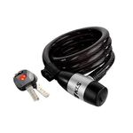 Велосипедный замок KELLYS KLS Recoil, тросовый, 12 х 1500 мм, ключ с подсветкой, черный, Cable Lock KLS Recoil (KL-052), изображение  - НаВелосипеде.рф
