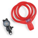 Велосипедный замок Kross KZS 550 тросовый, кодовый, с креплением, 900 х 12 мм, красный, T4CZP000186RD, изображение  - НаВелосипеде.рф