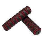 Грипсы велосипедные CHILILON CLL-131XN, ширина 22мм, 120мм, с заглушками, чёрно-красные, CLL-131XN, изображение  - НаВелосипеде.рф