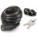 Велозамок HANDYWAY спиральный тросовый, на ключ, с креплением, 10 x 1800 мм, CL-923W/BL-721, изображение  - НаВелосипеде.рф