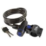 Велосипедный замок M-WAVE, тросовый, на ключ, с креплением, 10 х 1800 мм, желтый, 5-233866, изображение  - НаВелосипеде.рф