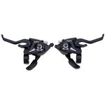 Манетки/тормоз. ручки (совместимы с Shimano) Vinca Sport, левая-3  скорости,правая-8  скорости,чер.,с трос.KD , изображение  - НаВелосипеде.рф