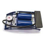 Насос ножной TBS два цилиндра, 55х120мм, A/V, синий, в торговой упаковке, FP9806B, изображение  - НаВелосипеде.рф