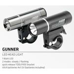Фонарь диодный KELLYS GUNNER, передний, 2 режима, цвет: титаниум, Led head light GUNNER titanium (front), изображение  - НаВелосипеде.рф