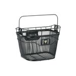 Велокорзина TOPEAK BASKET FRONT (W/ FIXER 3), на руль, чёрная, TB2001, изображение  - НаВелосипеде.рф
