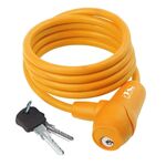 Велосипедный замок M-WAVE, тросовый, на ключ, 8 х 1500 мм, оранжевый, 5-231017, изображение  - НаВелосипеде.рф