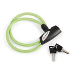 Велосипедный замок Kross KZK 100, тросовый, на ключ, 600 х 8 мм, зеленый, T4CZP000178GRB, изображение  - НаВелосипеде.рф