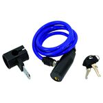 Велосипедный замок M-WAVE, тросовый, на ключ, с креплением, 6 х 1000 мм, синий, 233828, изображение  - НаВелосипеде.рф