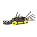 Мультитул AUTHOR унив. ToolBox 12 складн. шестигр., +/- отв, боксы никел. неон-желт-серый(10) 8-10000041, изображение  - НаВелосипеде.рф