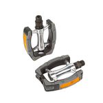 Педали велосипедные WELLGO алюминий C098 ось Cr-Mo пластиковый обод, резиновые накладки, 6-14198, изображение  - НаВелосипеде.рф