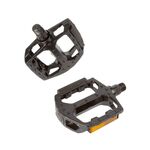 Педали велосипедные HORST, алюминий, резьба 9/16", литые, широкие, с отражателем, 96х100х24мм, черные, 00-170340, изображение  - НаВелосипеде.рф