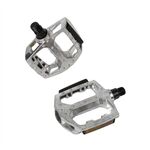 Педали BMX HORST, 9/16", алюминий, литые, широкие, с отражателем, серебристые, 96х100х24мм, 00-170341, изображение  - НаВелосипеде.рф