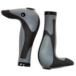 Грипсы велосипедные Vinca Sport эргономичные, чёрные с серым, 140мм, индивидуальная упаковка, HL-G 205, изображение  - НаВелосипеде.рф