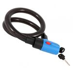 Велосипедный замок Vinca Sport, тросовый, на ключ, с сигнализацией 25 х 1000мм, черный, 101.496, изображение  - НаВелосипеде.рф