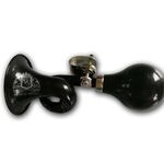 Клаксон Vinca Sport изогнутый стальной, поворотное крепление на руль с черной грушей, HR-86 black, изображение  - НаВелосипеде.рф