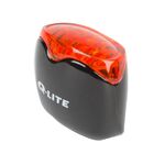 Фонарь задний Q-LITE, 3 диода, 2 режима, 53Х36Х46мм, крепёж на D:22~28мм, батарейки в комплекте,QL-201R, изображение  - НаВелосипеде.рф