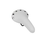 Седло велосипедное M-Wave "под кожу", ретро-дизайн, универсальное, 278х153 мм, с 6 заклепками, белое, 5-251042, изображение  - НаВелосипеде.рф